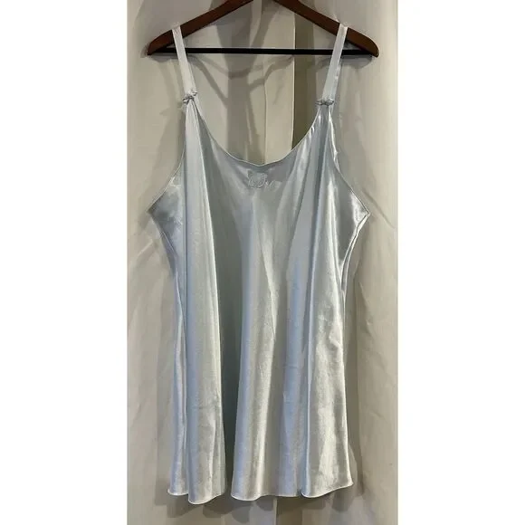 Vintage Christian Dior Light Blue Lingerie Nightgown Slip Dress 3X - Picture 1 of 5